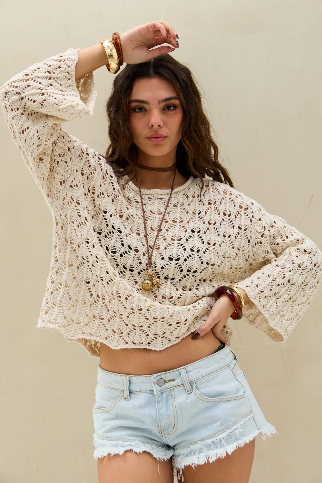 Sweater Tejido Free crudo