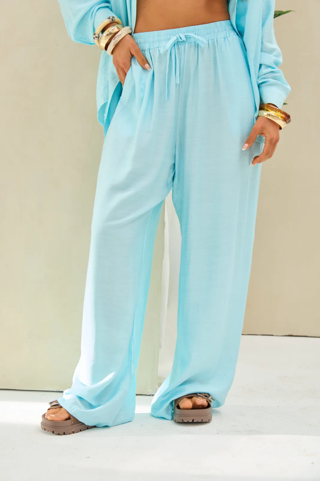 Pantalon Liso Celeste