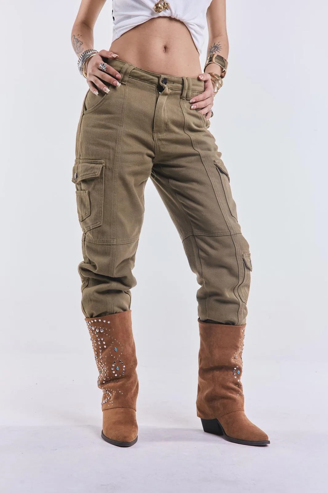 Denim Cargo Icaro Verde