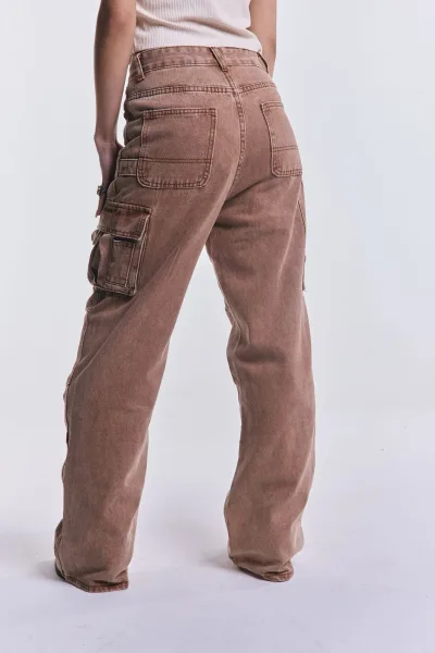 Denim Cargo Safari Camel