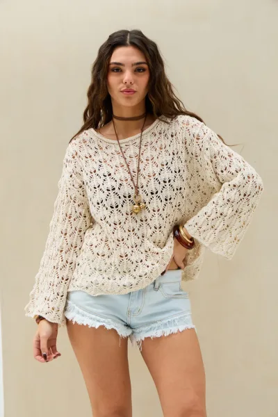 Sweater Tejido Free crudo