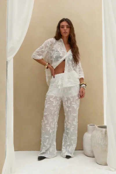 Camisa Bordada Blanco