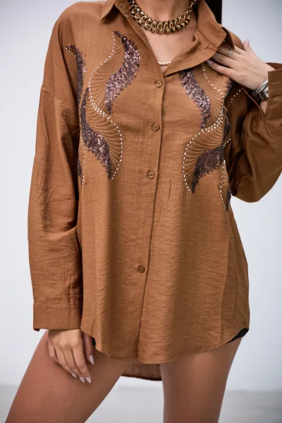 Camisa Remocion Marron L26-3344