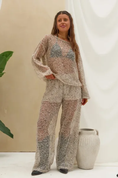 Pantalon Brillos Crudo