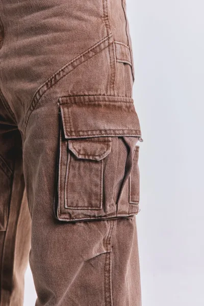 Denim Cargo Safari Camel