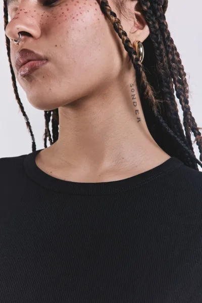 Remera Basica Manga Larga Negro