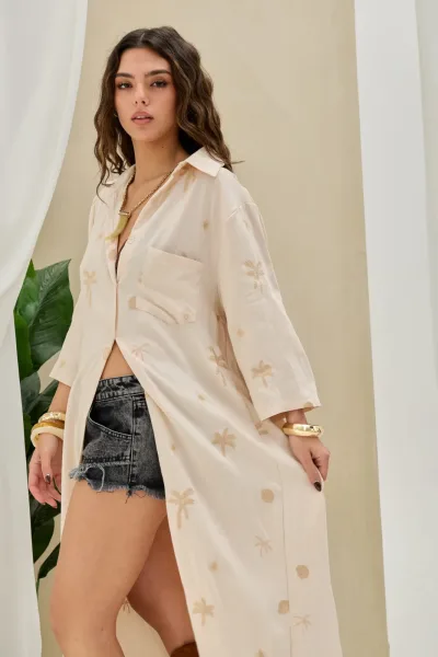 Camisola Bordada Beige