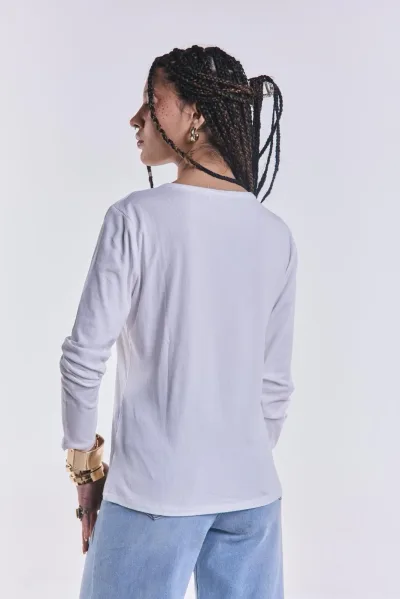 Remera Basica Manga Larga Blanco