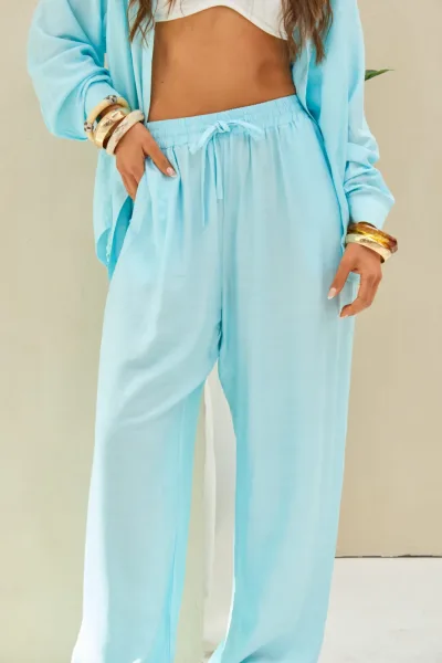 Pantalon Liso Celeste