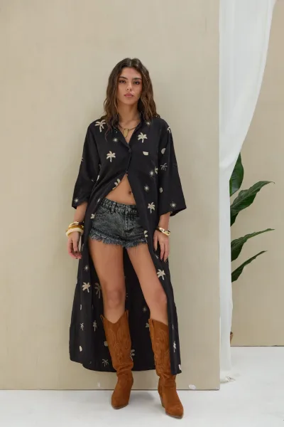 Camisola Bordada Negro