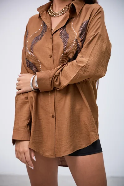 Camisa Remocion Marron L26-3344