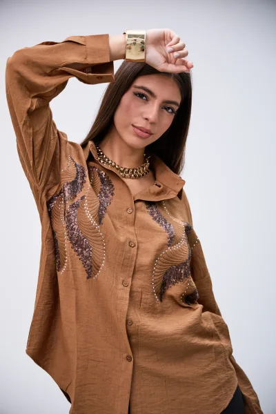 Camisa Remocion Marron L26-3344