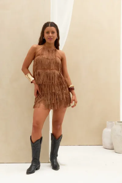 Top Halter Flecos Marron